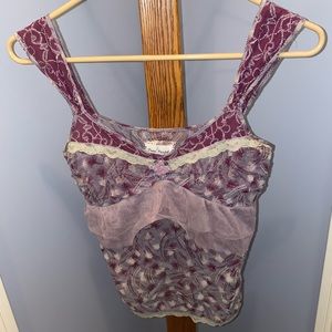 Free People Purple Boho Tank Top sz 2